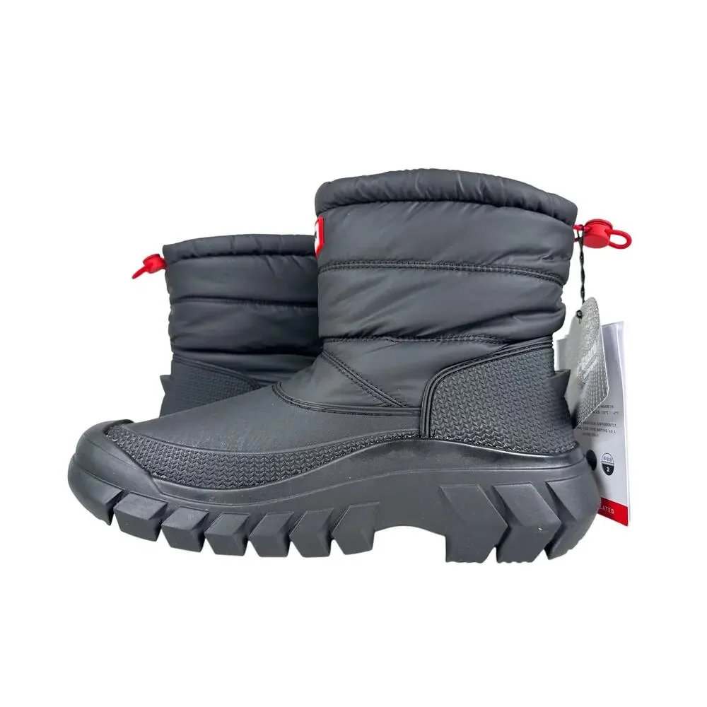 Hunter Intrepid Short Snow Boots Womens 7 Black‎ Waterproof Insulated Pull On